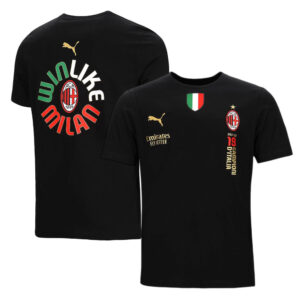 AC Milan 2021/22 Campioni D'italia Celebrative T-shirt - Black