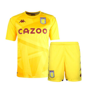 Aston Villa 2021/22 Goalkeeper Kids Jersey And Shorts Kit