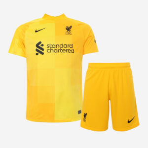 Liverpool 2021/22 Away Goalkeeper Kids Jersey And Shorts Kit