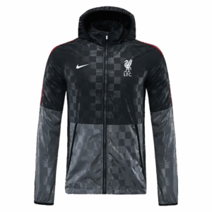 Liverpool 2022 Greyblack Windbreaker Hoodie Jacket
