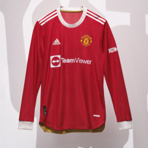 Manchester United 2021/22 Home Authentic Long Sleeves Player Version Jersey