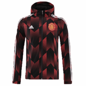 Manchester United  2022 Windbreaker Hoodie Jacket Red&black