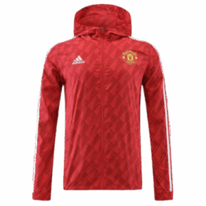 Manchester United 2022 Windbreaker Hoodie Jacket Red