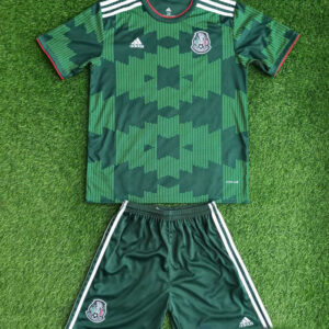 Mexico 2021 Home Kids Jersey And Shorts Kit  - Green
