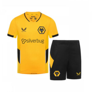 Wolves 2021/22 Home Kids Jersey And Shorts Kit